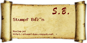 Stumpf Bán névjegykártya